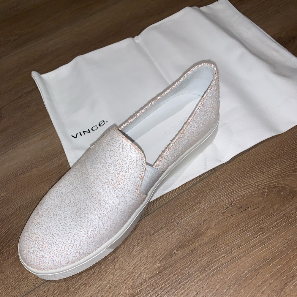 Vince crackled “Blair” leather shoe